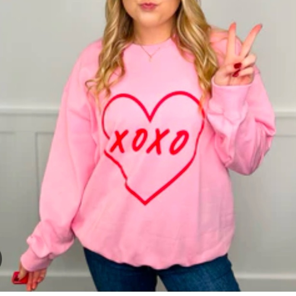 New Pink XOXO Heart Women's Sweatshirt